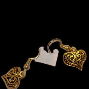 Nordstrom Gold heart layered Earrings Brass